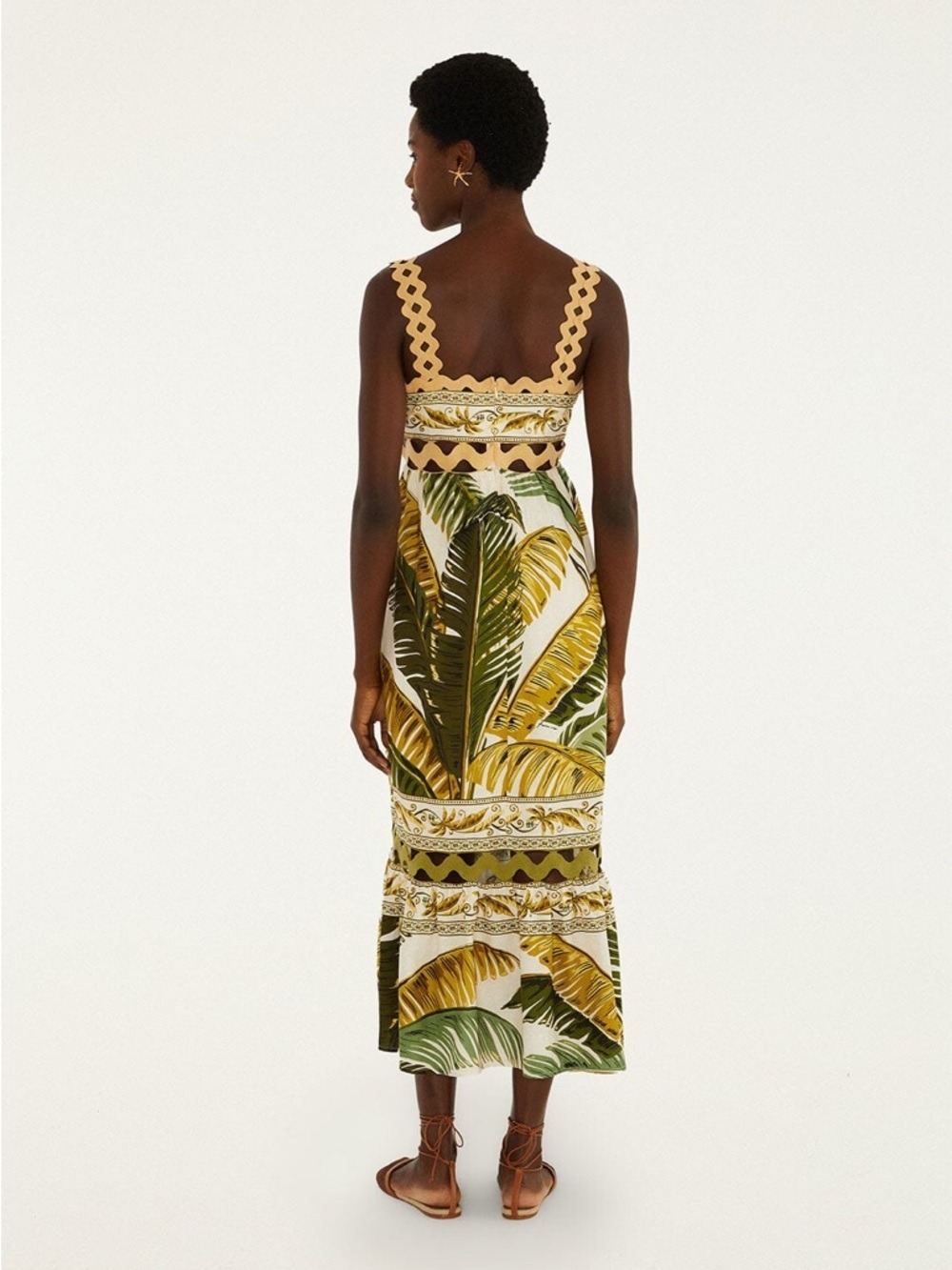 Farm Rio Sand Trancoso Wavy Trim Maxi Dress - Picture 4 of 4